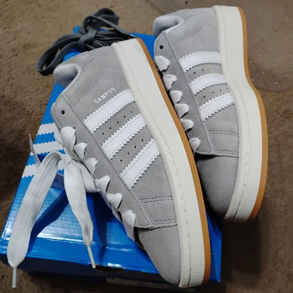 Adidas Campus Shoe Gray/White Men's 6/Women's 7 NWT - Picture 4 of 8